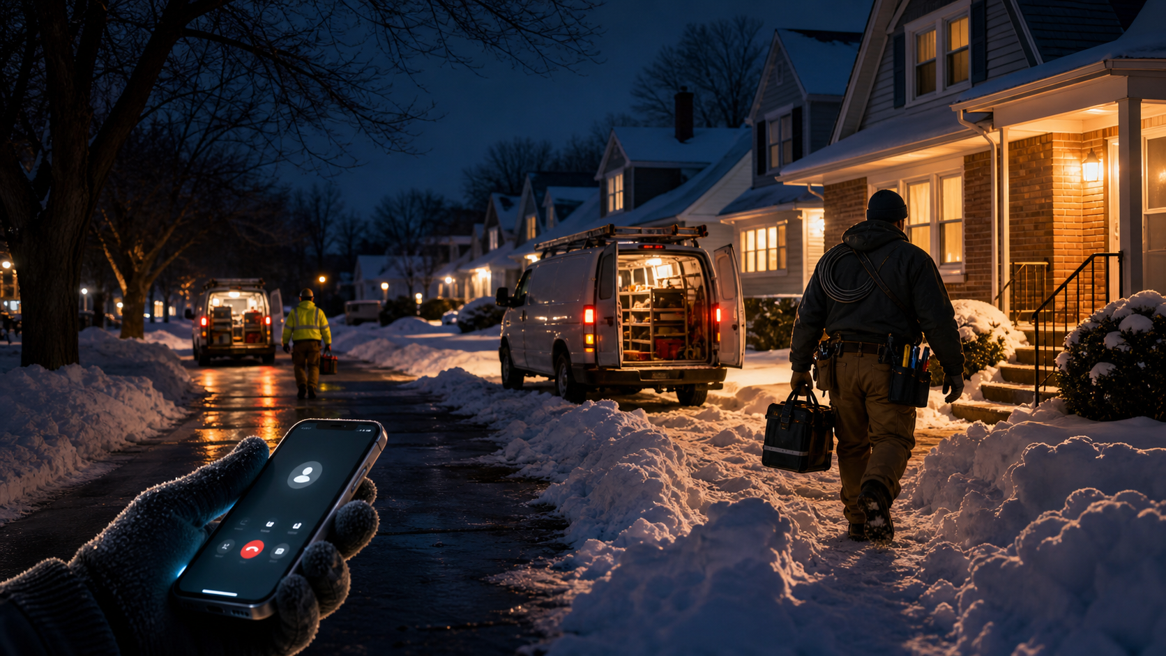 After-hours answering service for Buffalo plumbers and electricians responding to emergency calls at night