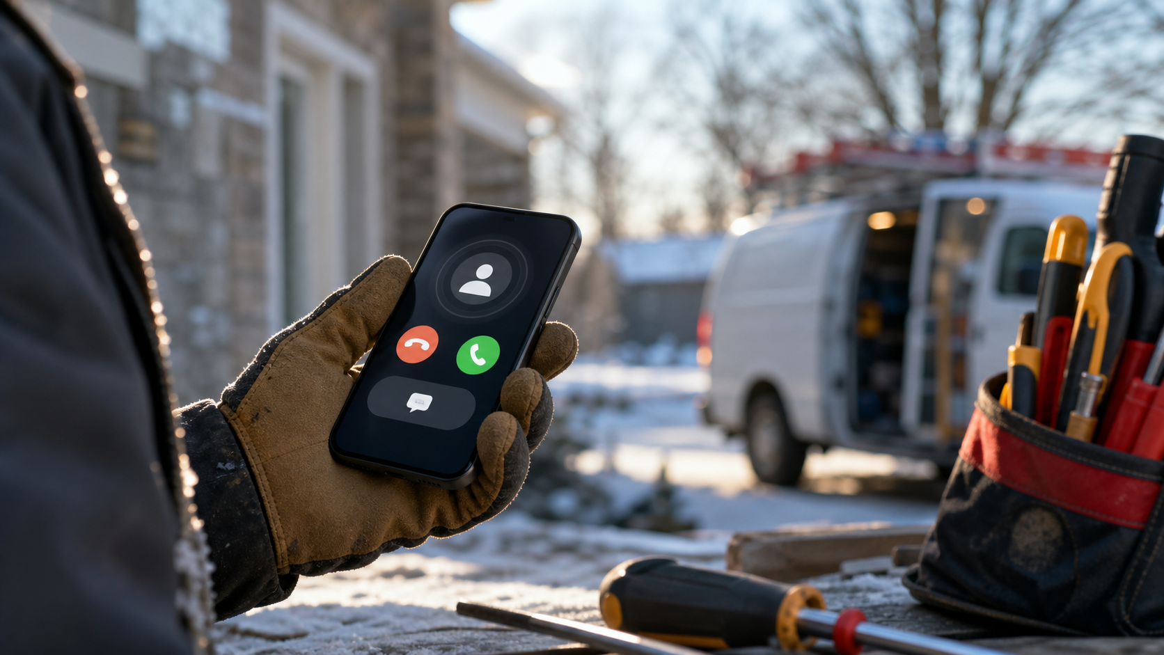 Missed call text back service for Buffalo contractors recovering leads from a smartphone notification