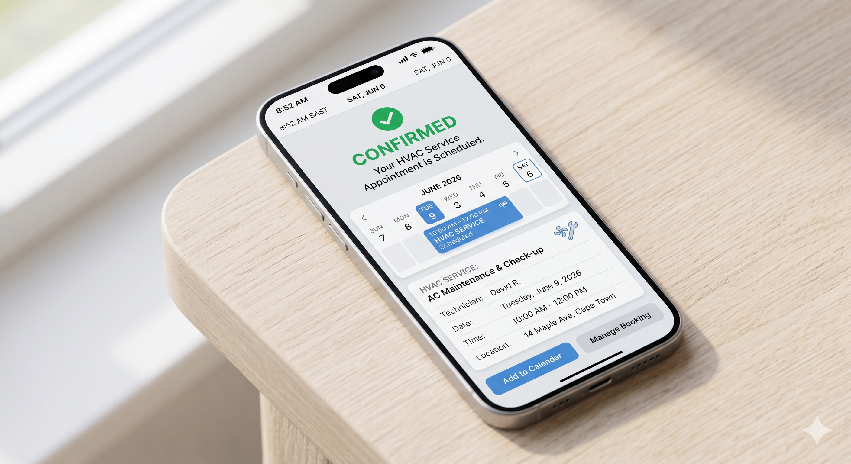 HVAC AI booking assistant Houston workflow for automated appointment booking