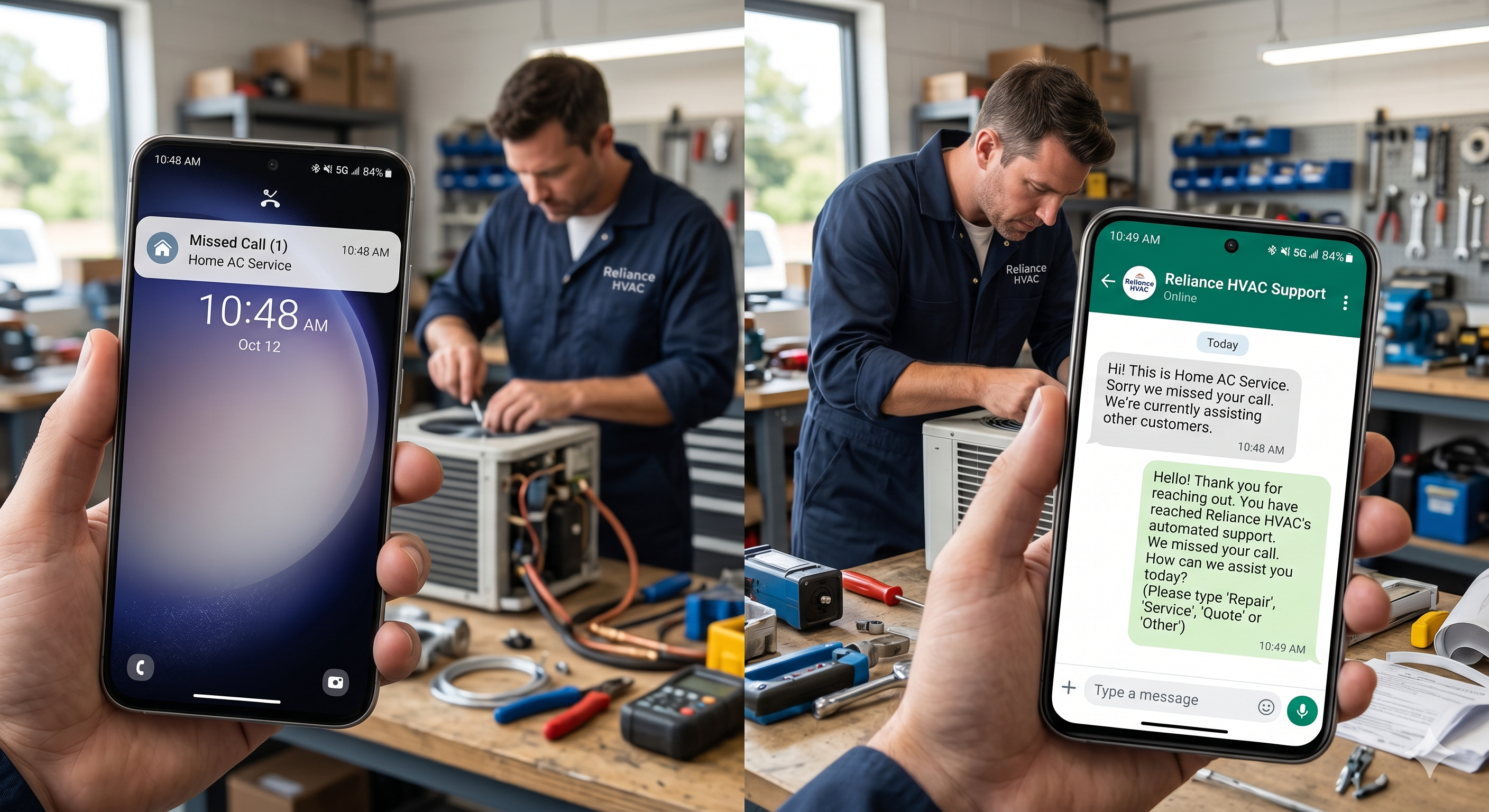HVAC AI lead handling Houston system for missed calls and urgent enquiries