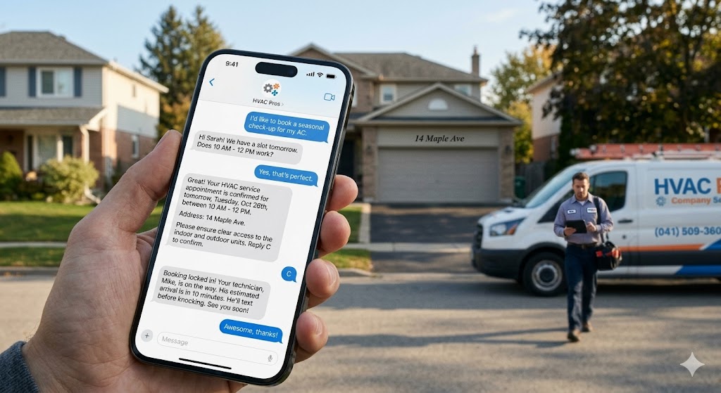 HVAC AI lead handling Houston workflow for capturing and routing service leads